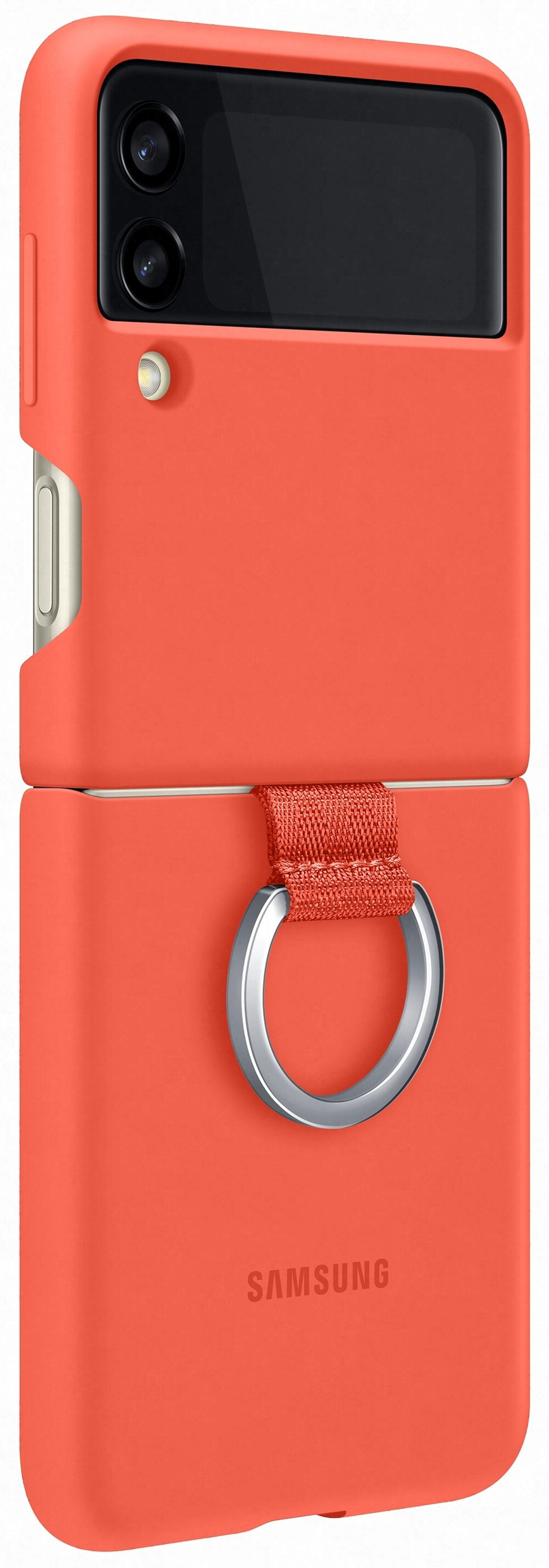 Samsung Galaxy Z Flip 3 Silicone Cover with Ring - Coral