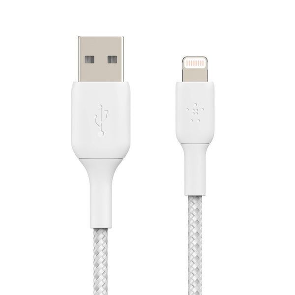 Belkin BOOST CHARGE 1m Braided Lightning to USB-A Cable - White