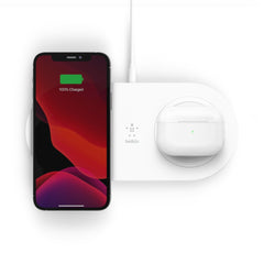 Belkin BOOST CHARGE Dual Wireless Charging Pads (15W) - White