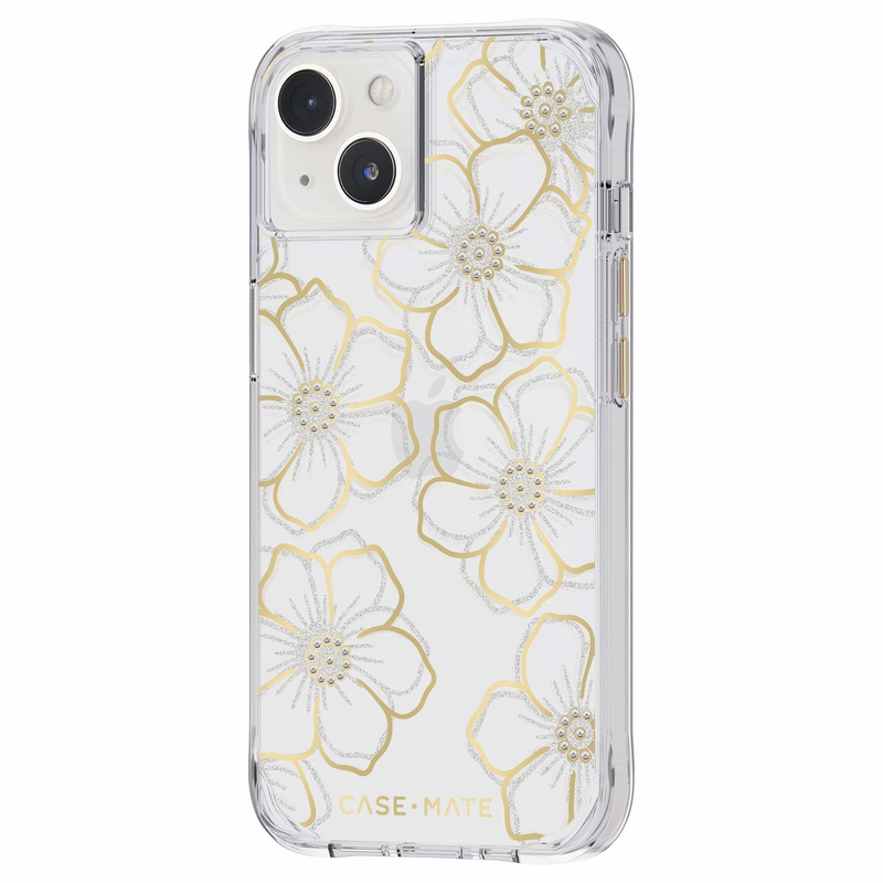 Case-Mate Floral Gems Case For Apple iPhone 14 - Gold
