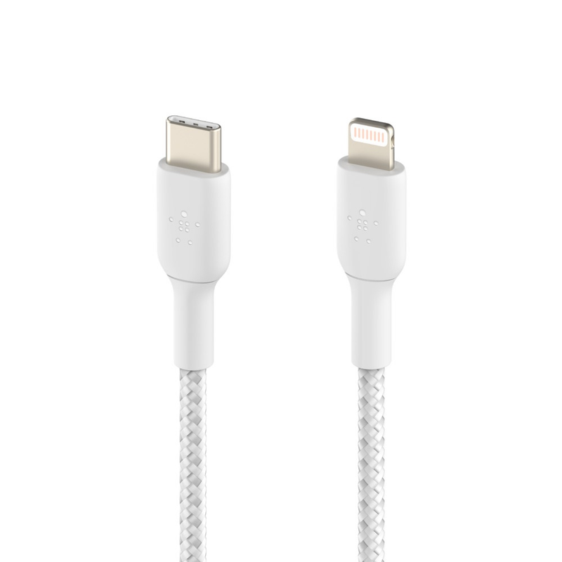 Belkin BOOST CHARGE Braided Lightning to USB-C Cable 2m - White