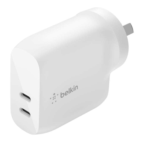 Belkin BOOST CHARGE Dual USB-C PD Wall Charger 40W - White