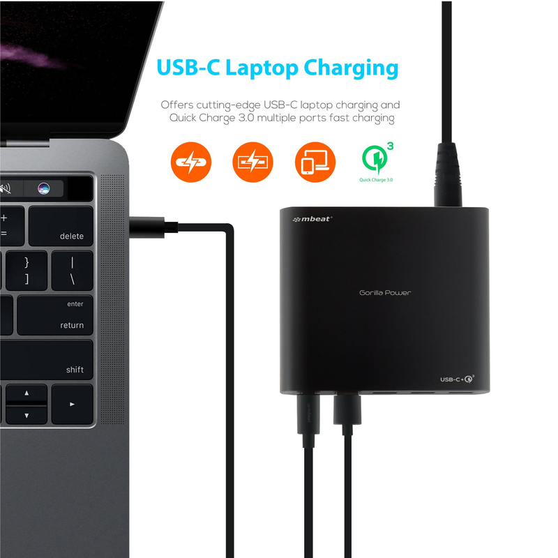 mbeat Gorilla Power USB-C Power Delivery Quick Charger - Black