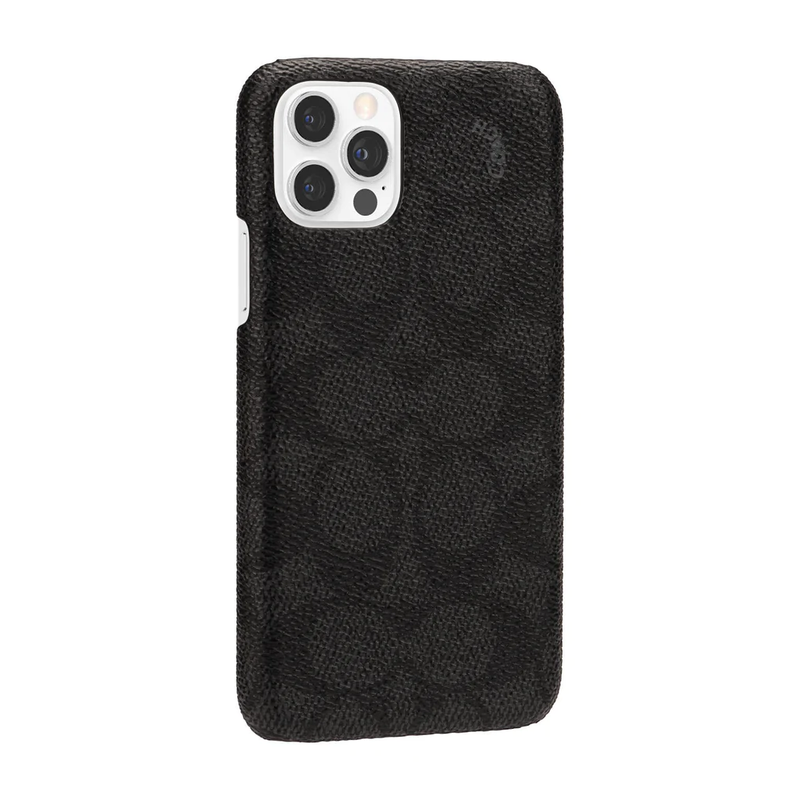 KSNY Coach Slim Wrap Case For iPhone 12/12 Pro - Signature C Black