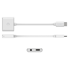 Cygnett Essentials USB-C Audio & Charge Adapter - White