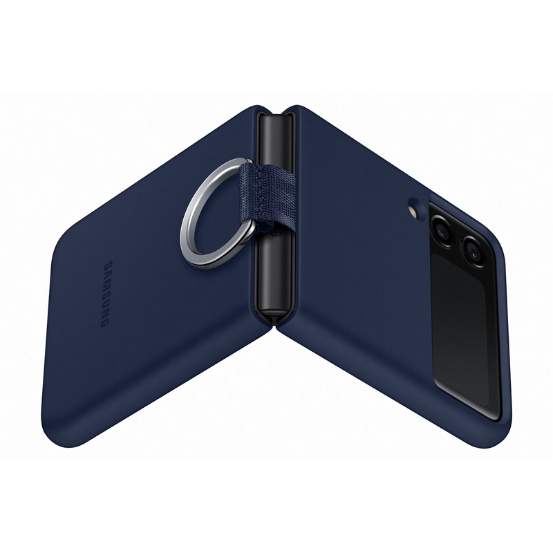 Samsung Galaxy Flip 3 Silicone Cover with Ring - Navy