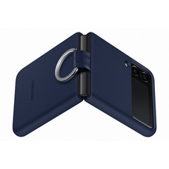 Samsung Galaxy Flip 3 Silicone Cover with Ring - Navy