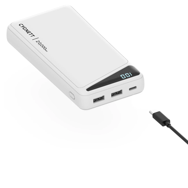 Cygnett ChargeUp Boost 2nd Gen 20K mAh Power Bank - White