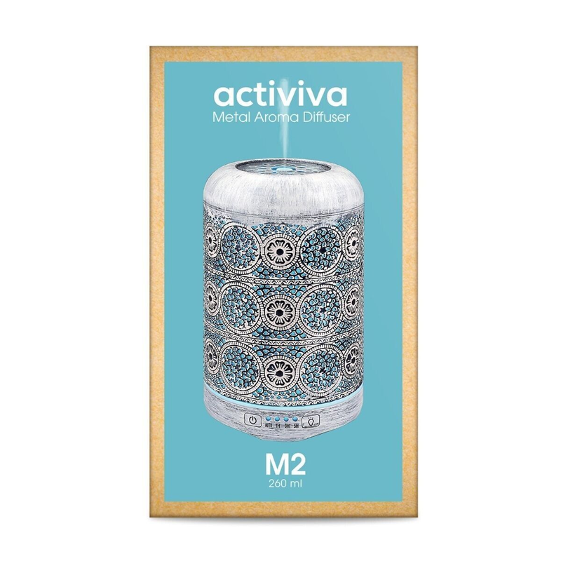 mbeat activiva Metal Essential Oil and Aroma Diffuser 260ml -White