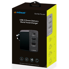 mbeat Gorilla Power USB-C Power Delivery World Travel Charger-Black