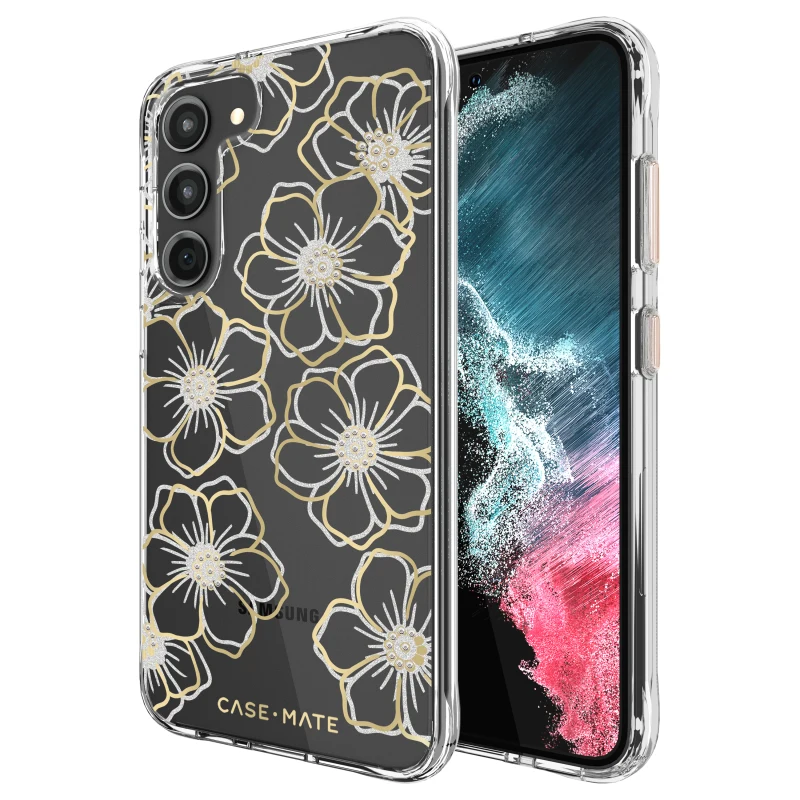 Case-Mate Floral Gems Case For Samsung Galaxy S23 - Clear/Gold