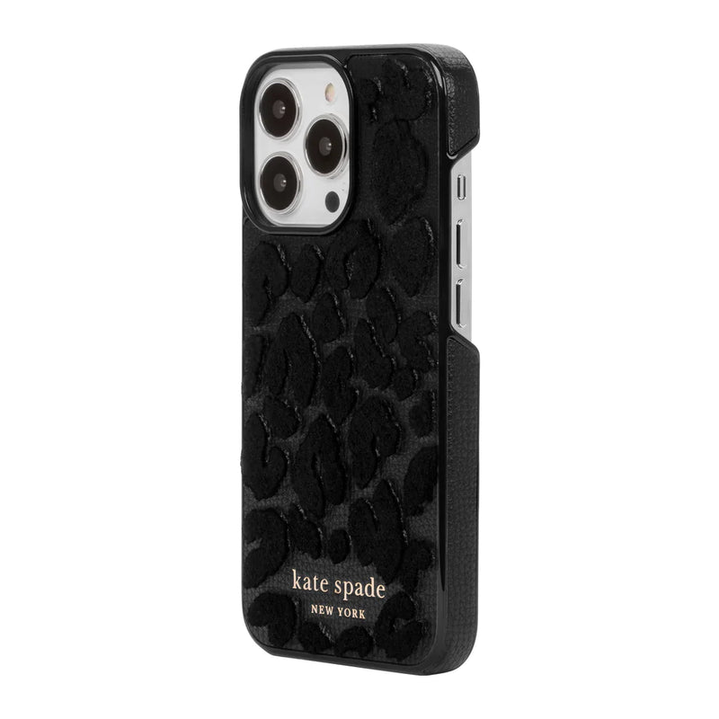 KSNY Wrap Case For Apple iPhone 13 Pro - Leopard Flocked Black