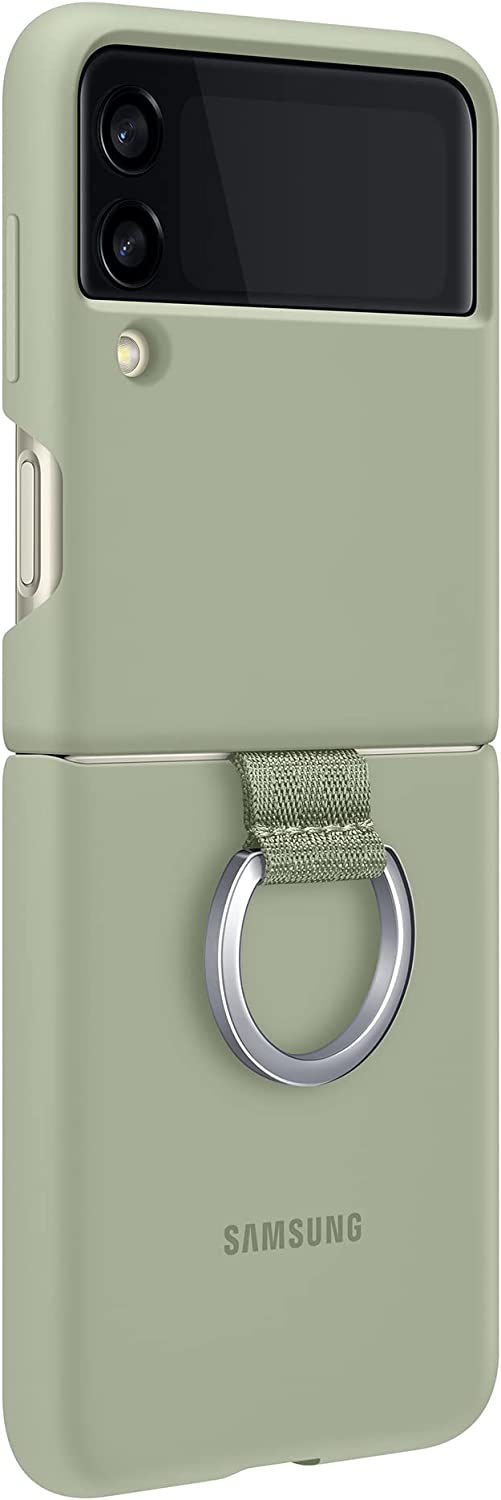 Samsung Galaxy Z Flip 3 Silicone Cover with Ring - Olive Green