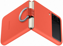 Samsung Galaxy Z Flip 3 Silicone Cover with Ring - Coral