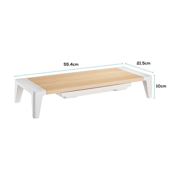 mbeat activiva Eroglife Monitor Stand Riser with Drawer -White Oak