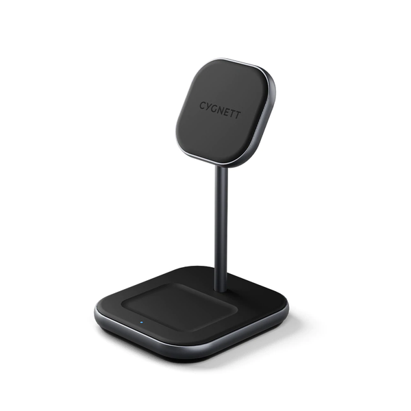 Cygnett 2-in-1 Magnetic Wireless Charger 15W - Black