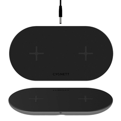 Cygnett Dual TwoFold Wireless Phone Charger 20W - Black