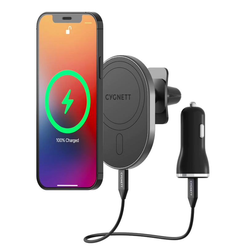 Cygnett Magnetic Car Vent Wireless Charger - Black