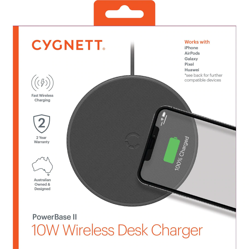 Cygnett PowerBase II Wireless Desk Phone Charger 10W - Black