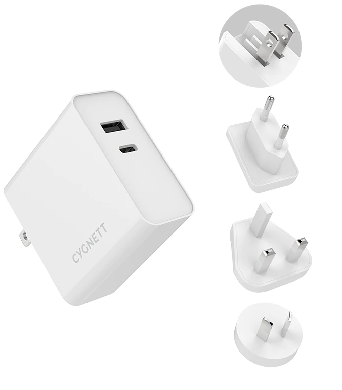 Cygnett PowerPlus Dual Wall Charger 60W - White