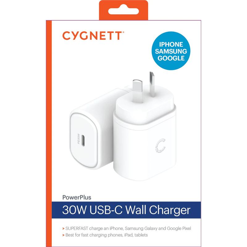 Cygnett PowerPlus USB-C Wall Charger 30W - White