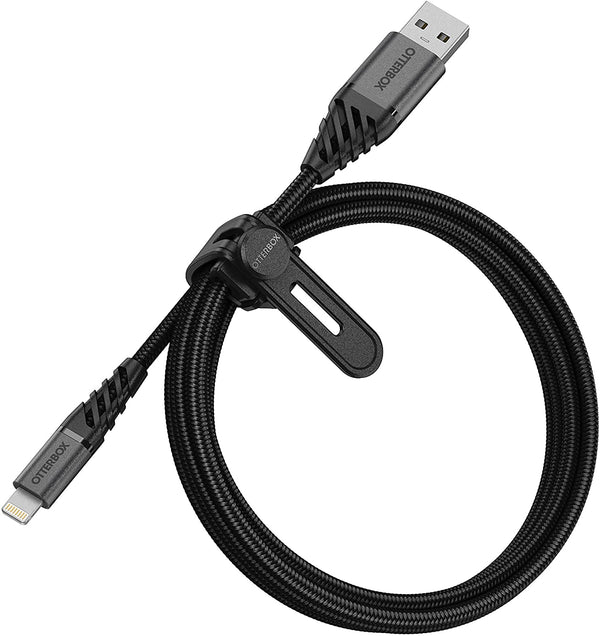 OtterBox Premium Lightning to USB-A Cable (1M) - Dark Ash Black