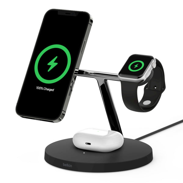 Belkin BoostCharge Pro 3-in-1 Wireless Charger w/ MagSafe - Black